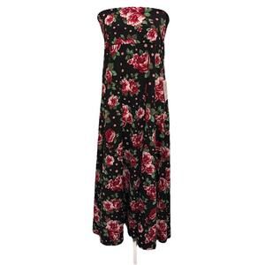NWT LuLaRoe Garden Roses On Black Background Maxi Skirt Women’s Size L (14-16)